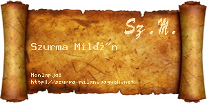 Szurma Milán névjegykártya