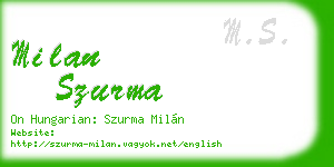 milan szurma business card